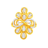 22k Yellow Cubic Zirconia Cocktail Fancy Rings in size 7 and total gold weight of 4.82g